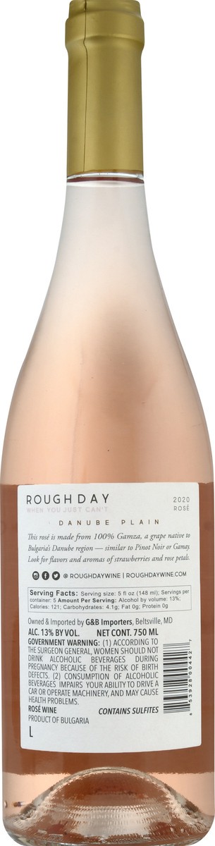 slide 3 of 10, Rough Day Danube Plain Rose 750 ml, 750 ml