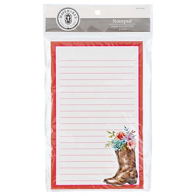 slide 1 of 1, Destination Holiday Texas Collection Floral Boots Notepad, 1 ct