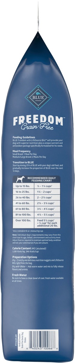 slide 4 of 12, Blue Buffalo Freedom Grain Free Natural Senior Dry Dog Food, Chicken 11-lb, 1 ct