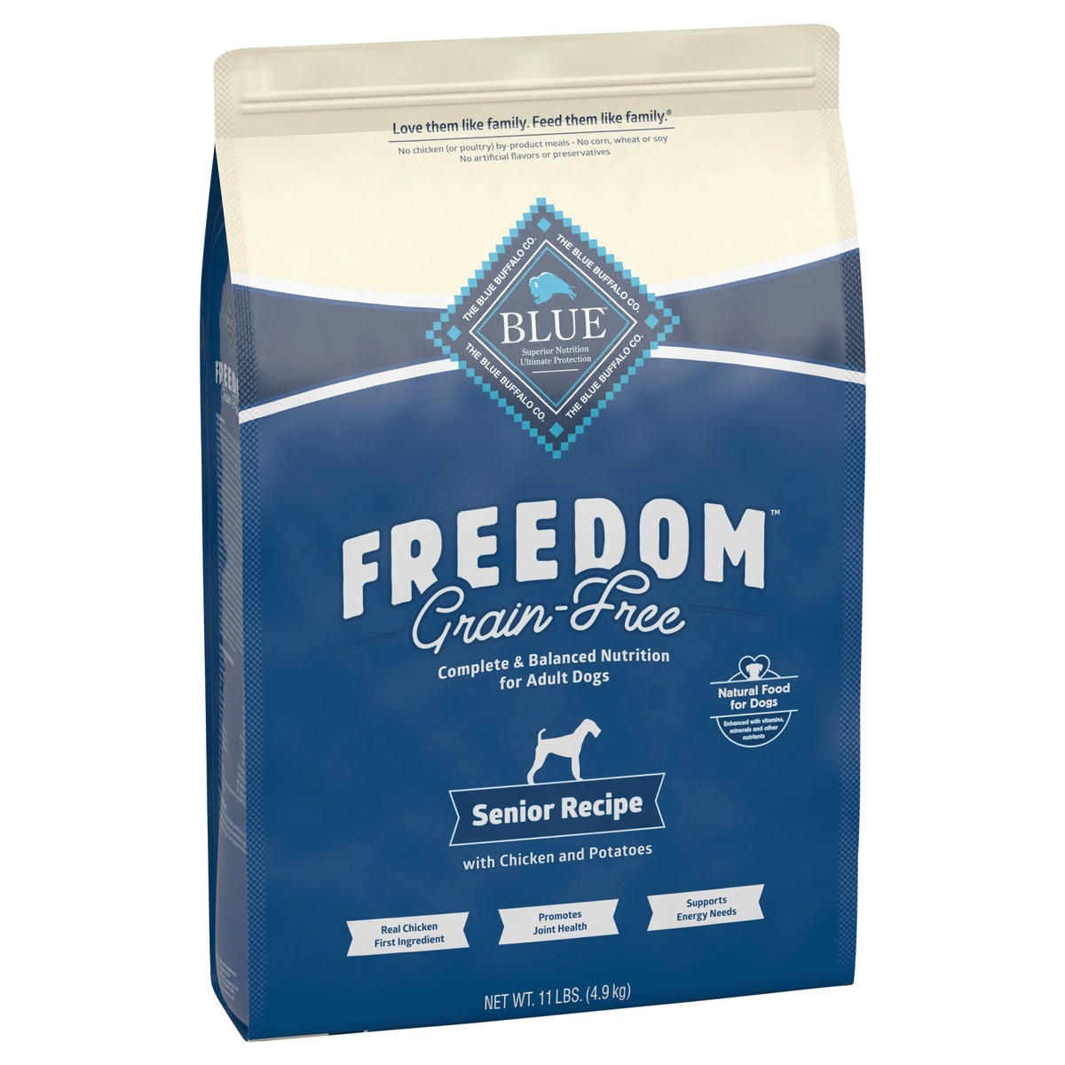 slide 8 of 12, Blue Buffalo Freedom Grain Free Natural Senior Dry Dog Food, Chicken 11-lb, 1 ct