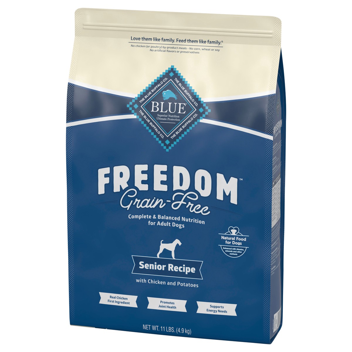 slide 9 of 12, Blue Buffalo Freedom Grain Free Natural Senior Dry Dog Food, Chicken 11-lb, 1 ct