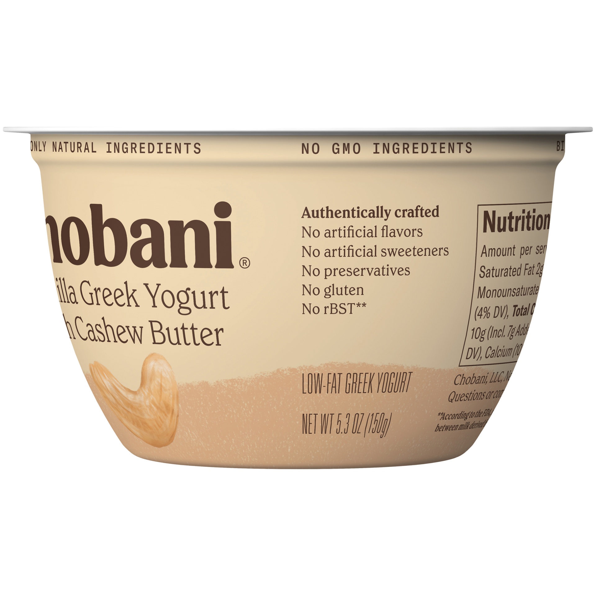 slide 3 of 6, Chobani Vanilla With Cashew Butter Low-Fat Greek Yogurt, 5.3 oz