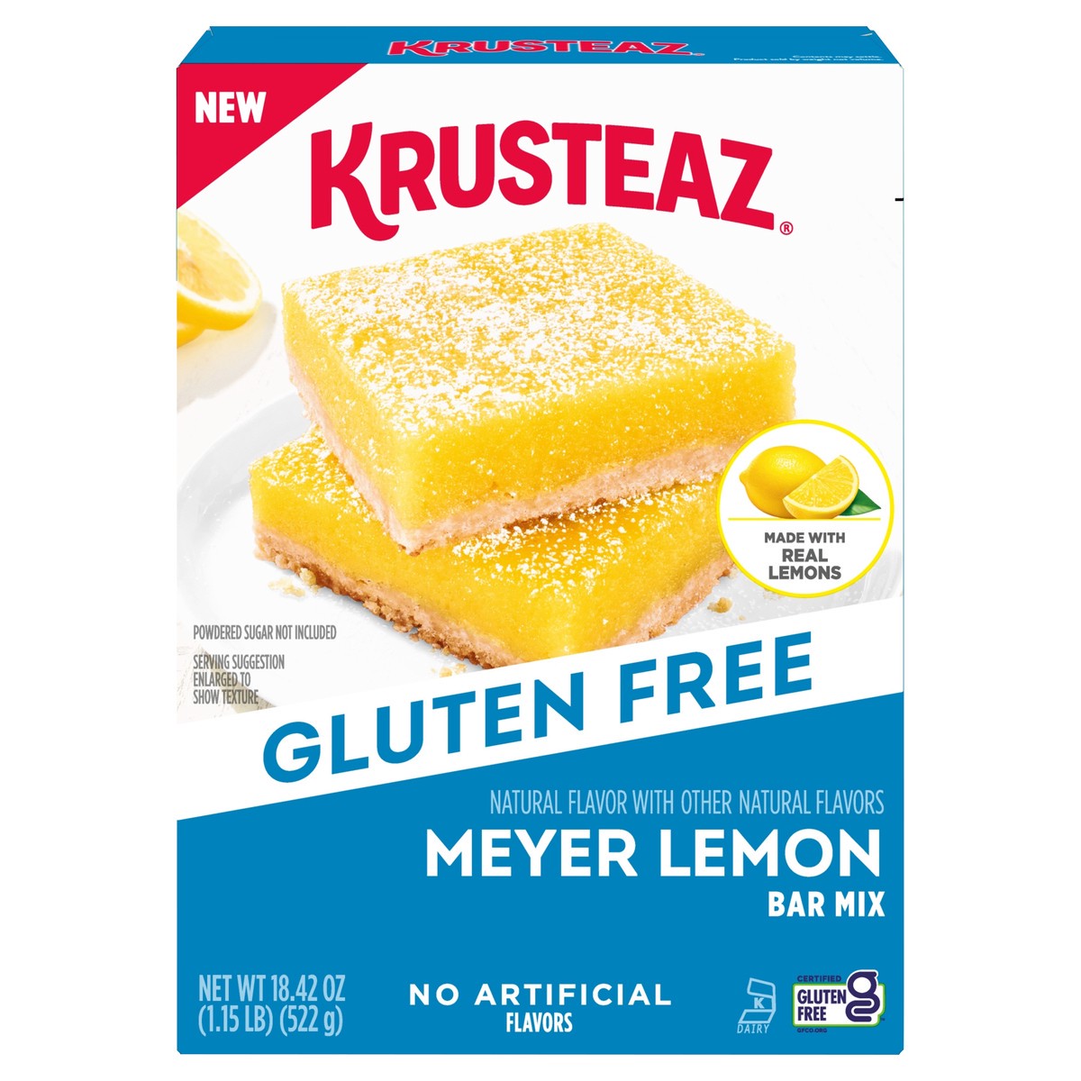 slide 1 of 9, Krusteaz Gluten Free Meyer Lemon Bar Mix, 18.42 oz