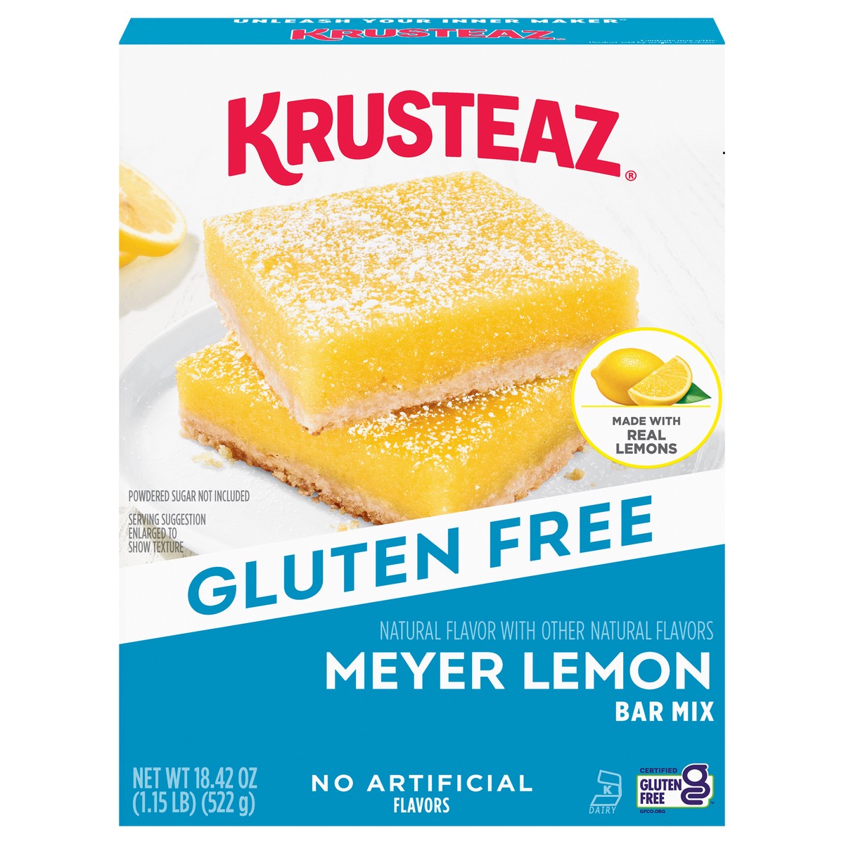 slide 1 of 9, Krusteaz Gluten Free Meyer Lemon Bar Mix, 18.42 oz