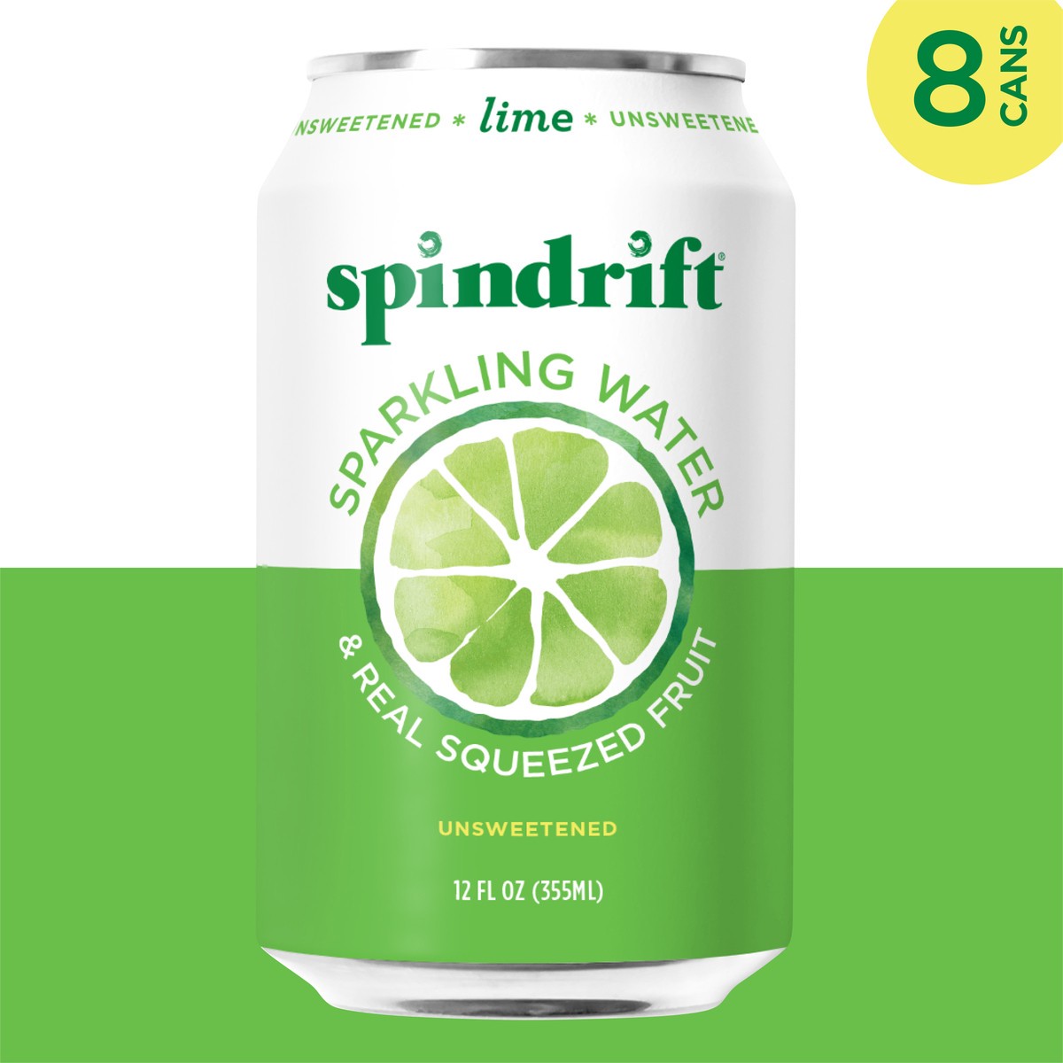 slide 5 of 7, Spindrift Lime Sparkling Water- 8 ct; 12 fl oz, 8 ct; 12 fl oz