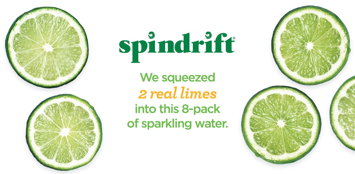 slide 2 of 7, Spindrift Lime Sparkling Water- 8 ct; 12 fl oz, 8 ct; 12 fl oz