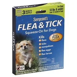 Sergeant's Flea & Tick, Squeeze-On, for Dogs, 7 Pounds & Less than 33 Pounds