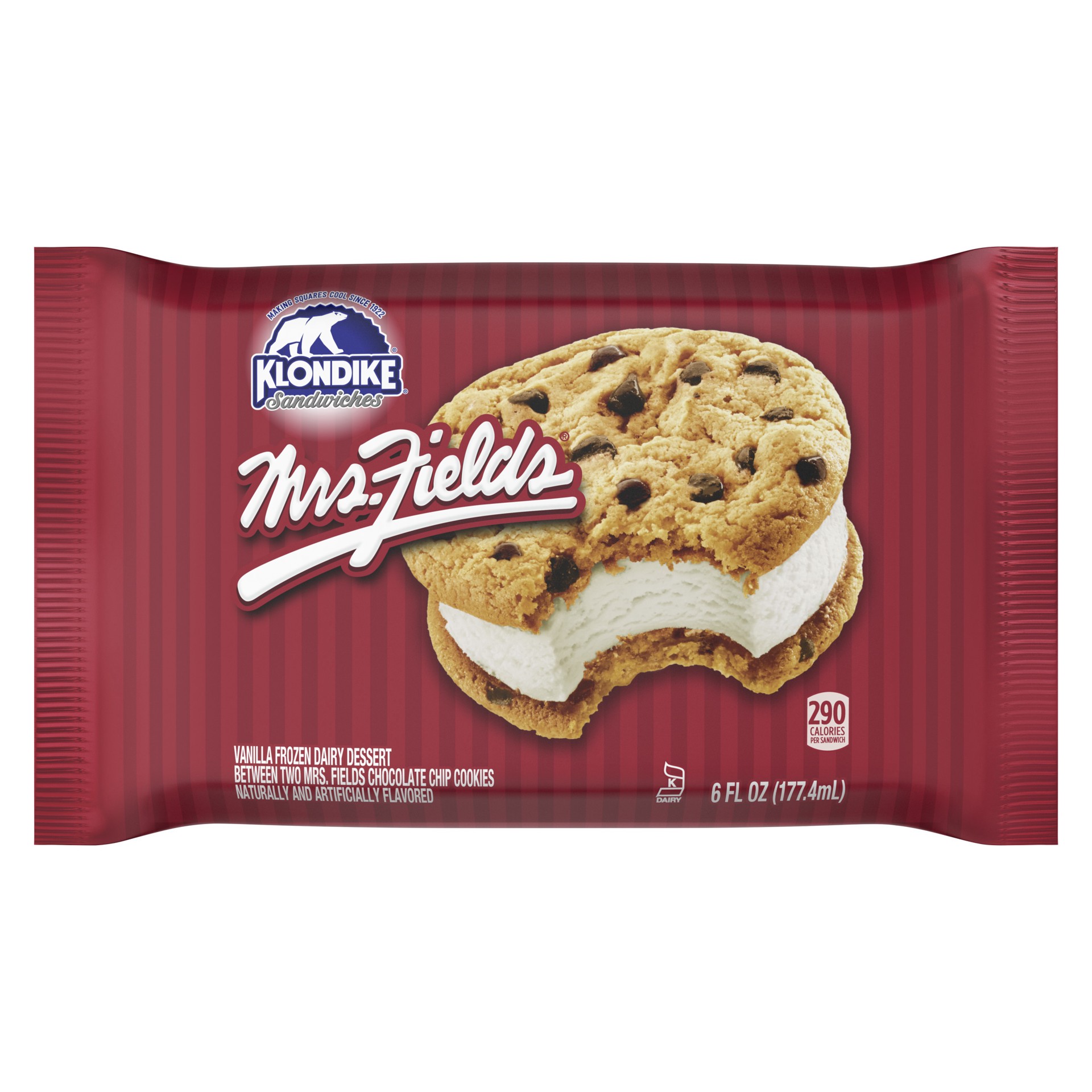 slide 1 of 6, Klondike Frozen Dairy Dessert Sandwiches Mrs.Fields, 6 fl oz, 1 Count, 6 fl oz