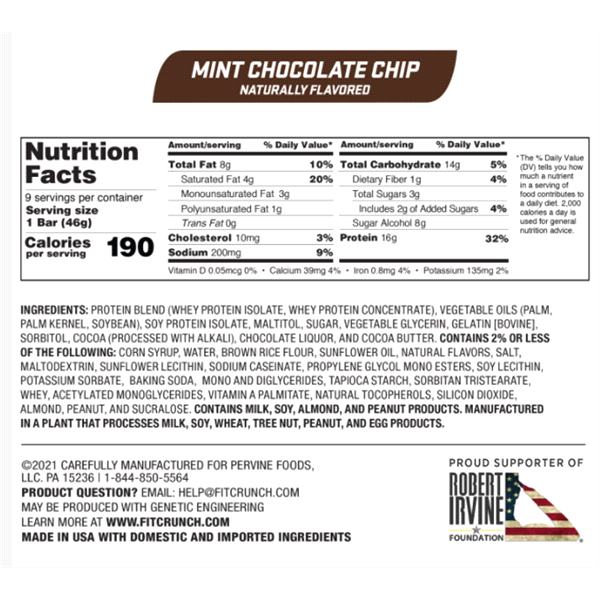 slide 12 of 17, FITCRUNCH High Protein Mint Chocolate Chip Baked Bar 1.62 oz, 1.62 oz