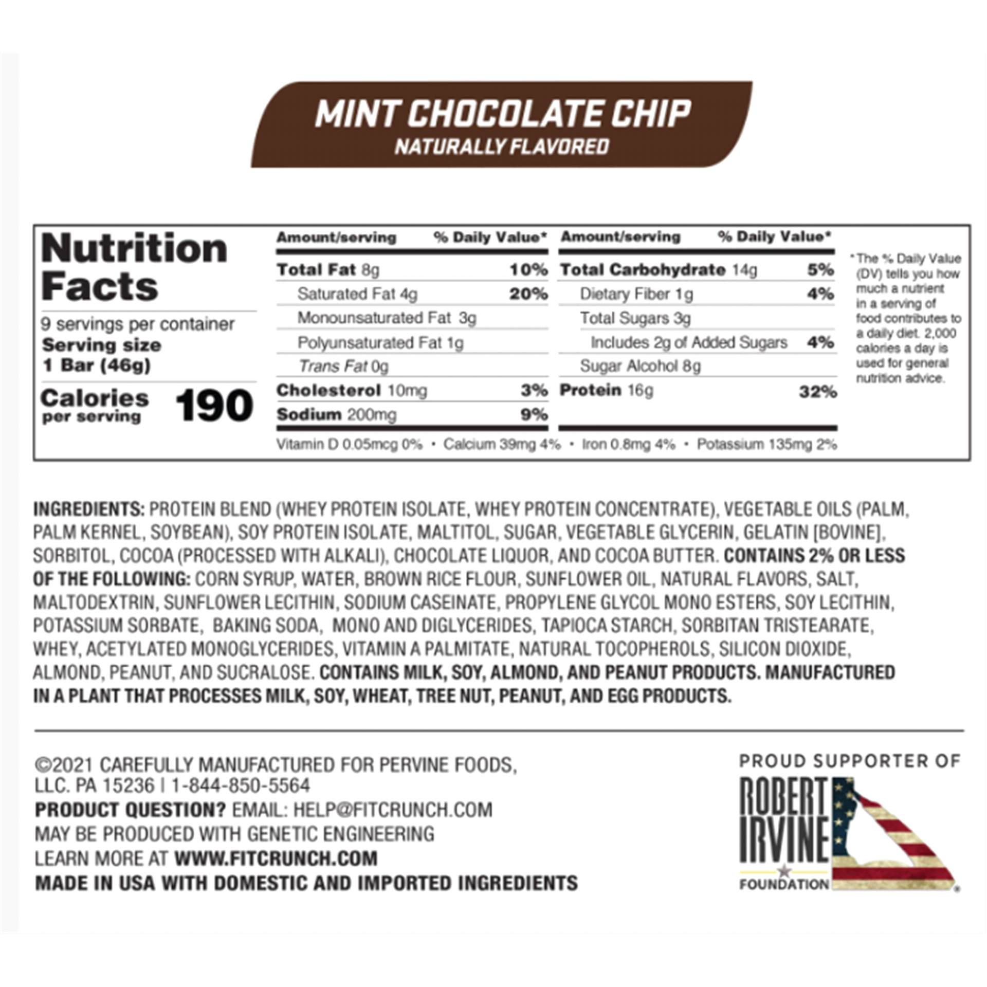 slide 6 of 17, FITCRUNCH High Protein Mint Chocolate Chip Baked Bar 1.62 oz, 1.62 oz