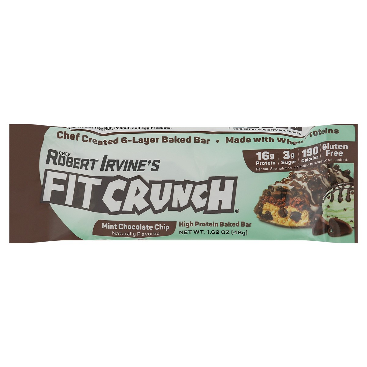 slide 1 of 17, FITCRUNCH High Protein Mint Chocolate Chip Baked Bar 1.62 oz, 1.62 oz