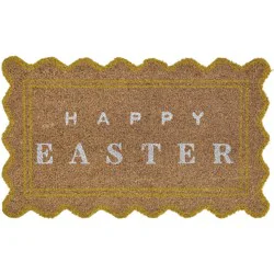 Destination Holiday Happy Easter Scalloped Coir Doormat