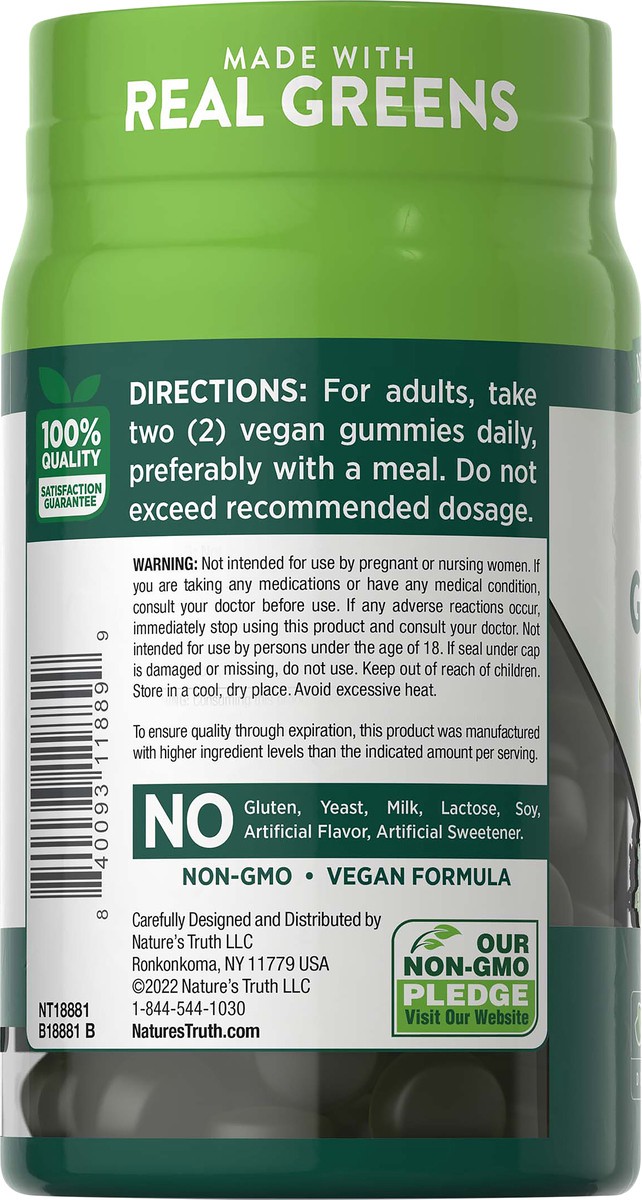 slide 5 of 6, Nature's Truth Natures Truth Super Greens Gummies, 60 ct
