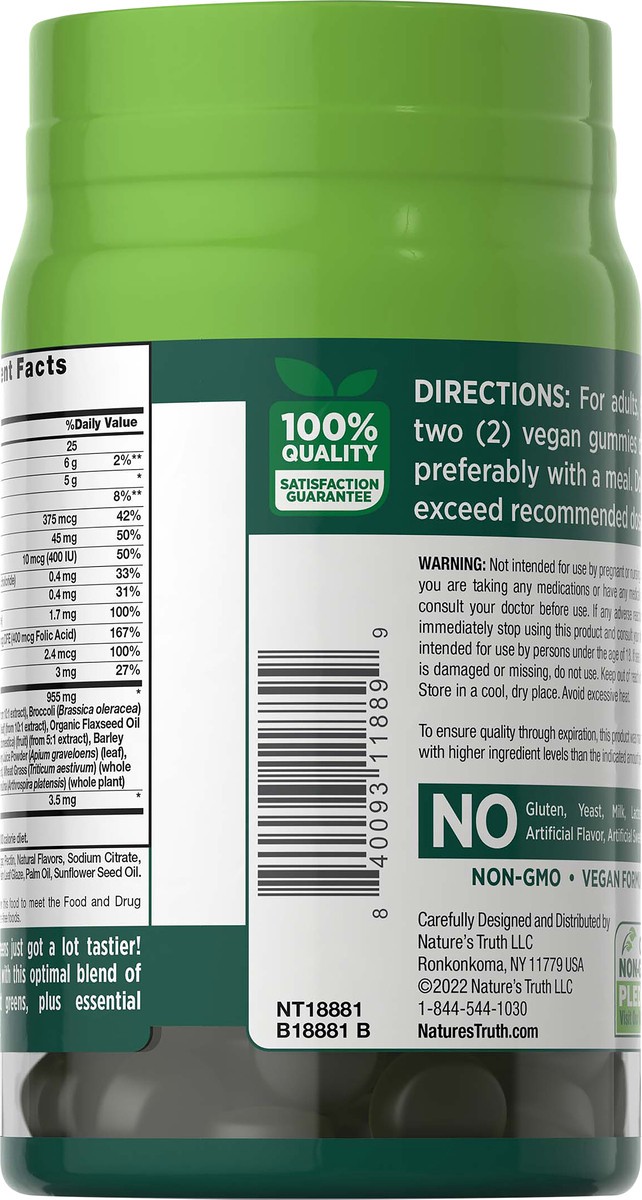 slide 6 of 6, Nature's Truth Natures Truth Super Greens Gummies, 60 ct