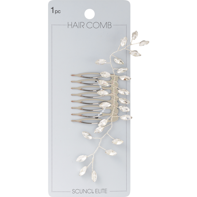 slide 1 of 1, scünci Hair Comb Slver W Rhinestone, 1 ct
