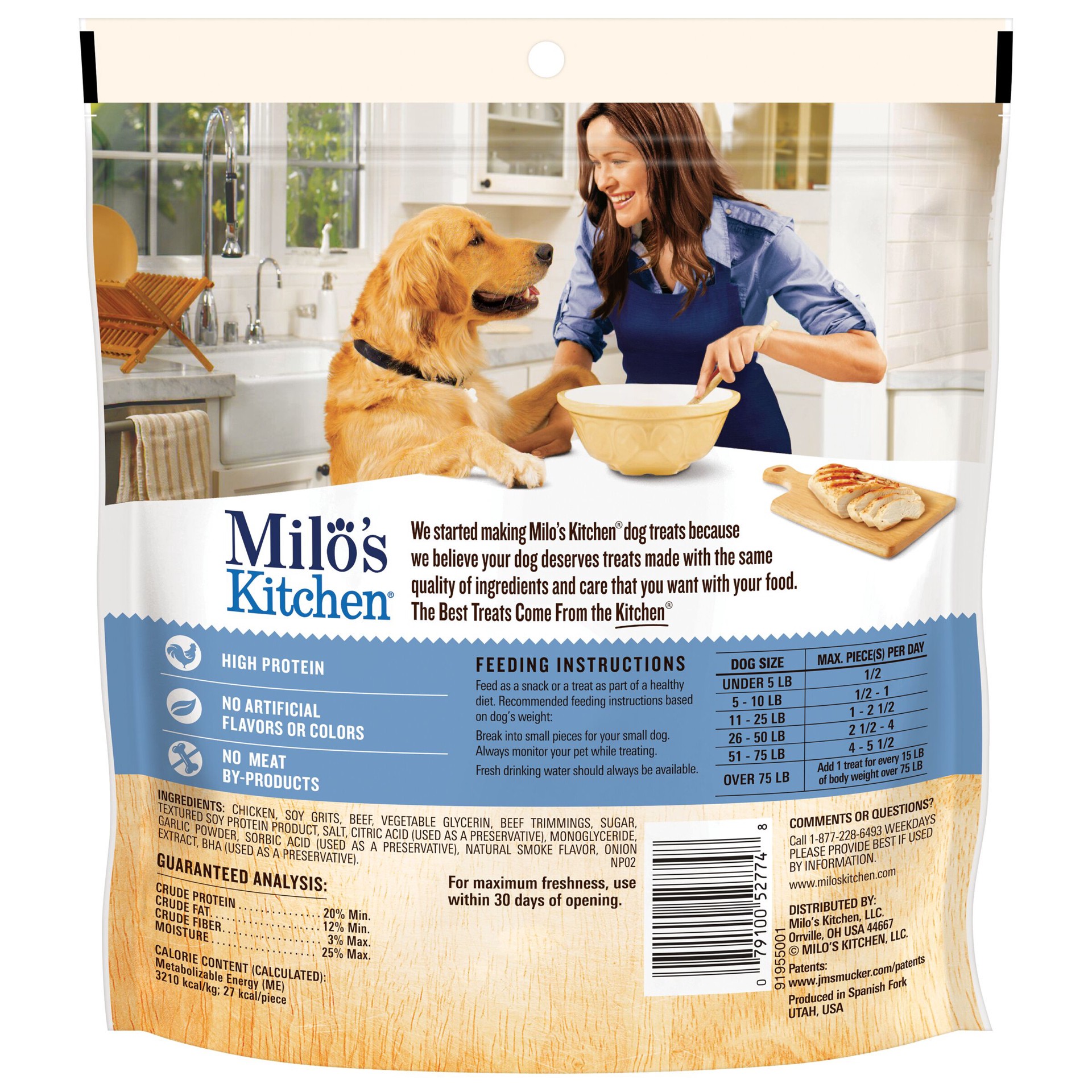 slide 5 of 5, Milo's Kitchen Chicken Meatballs Dog Treats, 10 oz