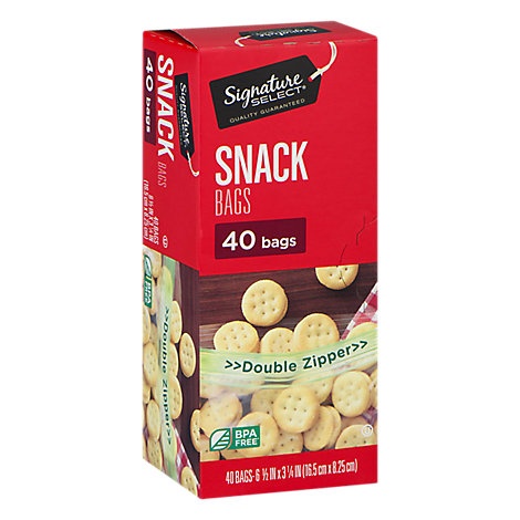 slide 1 of 1, Signature Select Bags Snack Reseal, 40 ct