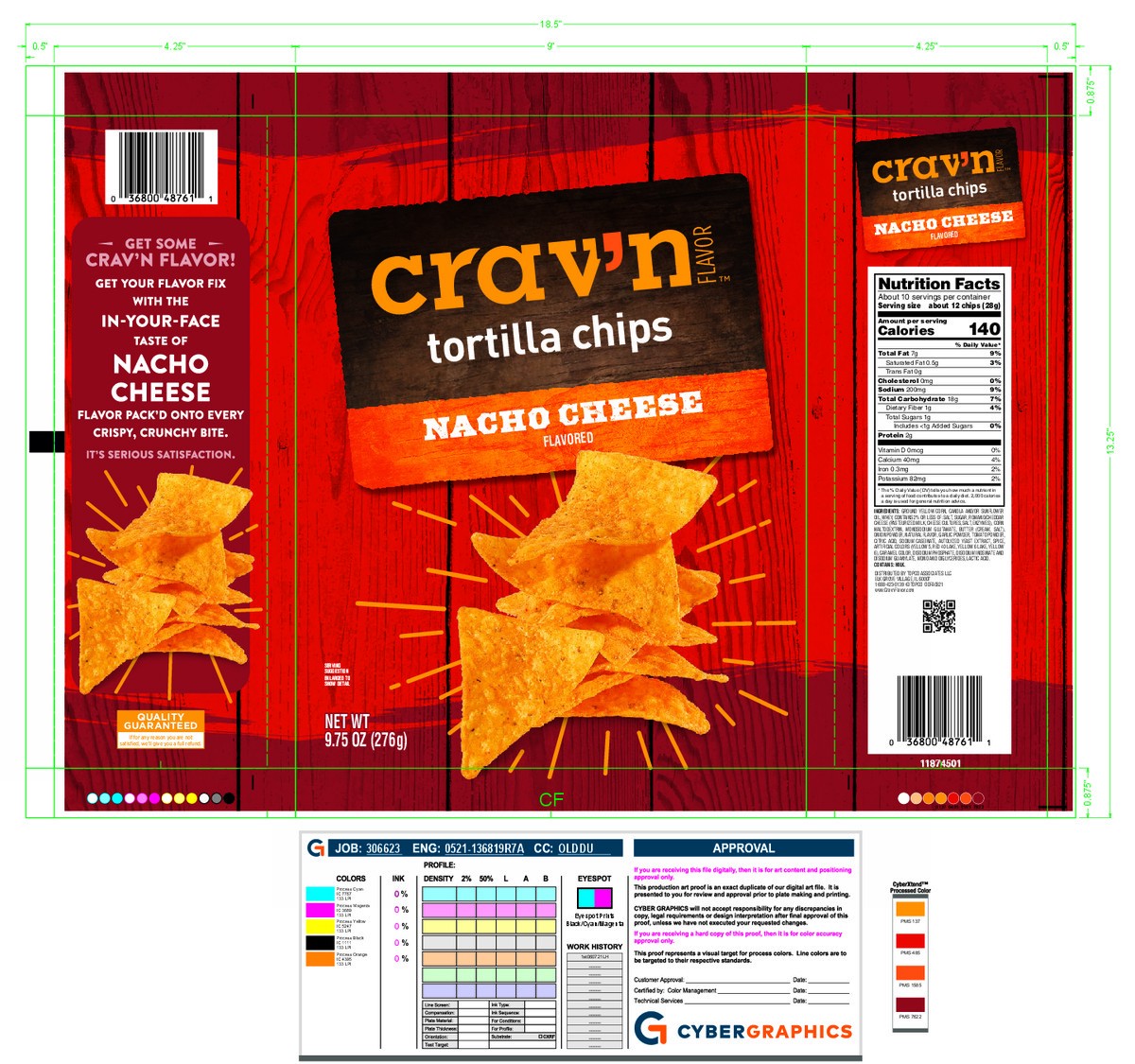 slide 6 of 17, Crav'n Flavor Nacho Cheese Flavored Tortilla Chips 9.75 oz, 
