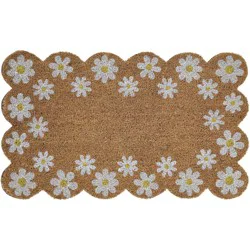 Destination Holiday Daisy Scalloped Easter Coir Doormat