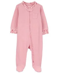 Carter's Baby Floral 2-Way Zip Thermal Textured Sleep & Play Pajamas Pink PRE