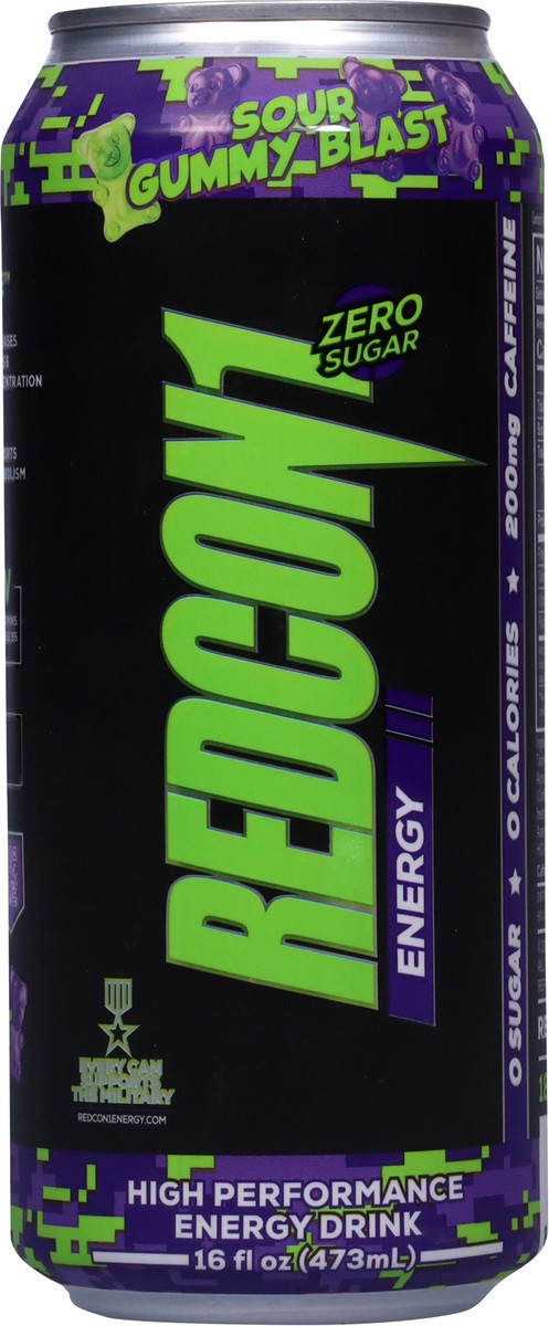 slide 7 of 14, Redcon1 Zero Sugar High Performance Sour Gummy Blast Energy Drink 16 fl oz, 16 fl oz