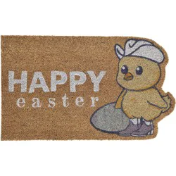 Destination Holiday Happy Easter Chick Coir Doormat