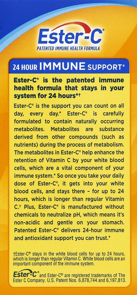 slide 3 of 5, Ester-C Immune Support, 24 Hour, 500 mg, Vegetarian Coated Tablets, 60 ct