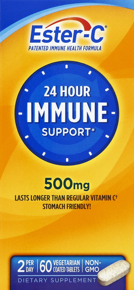 slide 4 of 5, Ester-C Immune Support, 24 Hour, 500 mg, Vegetarian Coated Tablets, 60 ct