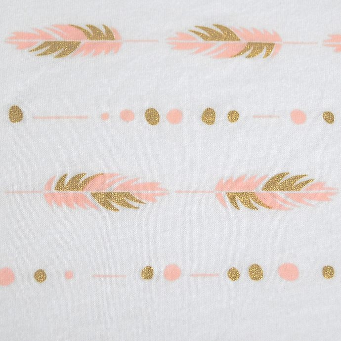 slide 3 of 7, TL Care Cotton Jersey Fitted Mini-Crib Sheets - Gold/Pink, 2 ct