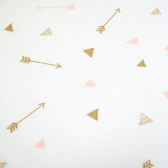 slide 6 of 7, TL Care Cotton Jersey Fitted Mini-Crib Sheets - Gold/Pink, 2 ct