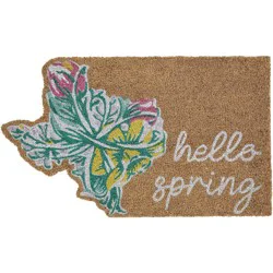 Destination Holiday Hello Spring Texas Easter Coir Doormat
