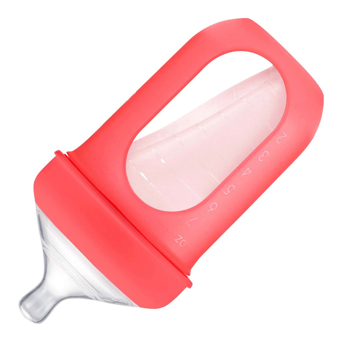 slide 3 of 4, Boon NURSH Reusable Silicone Pouch Bottles, Pink, 3 ct; 8 oz