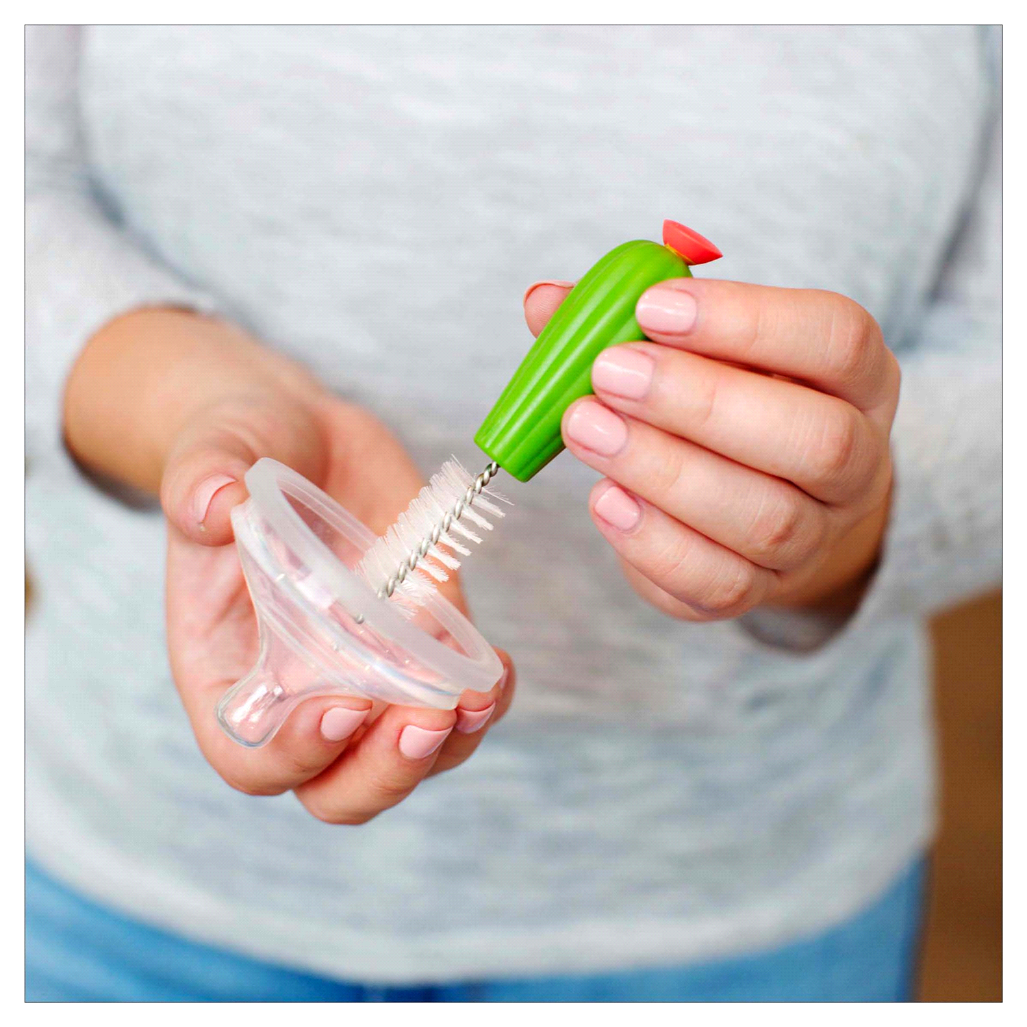 slide 4 of 5, Boon CACTI Bottle Cleaning Brush Set, 4 ct