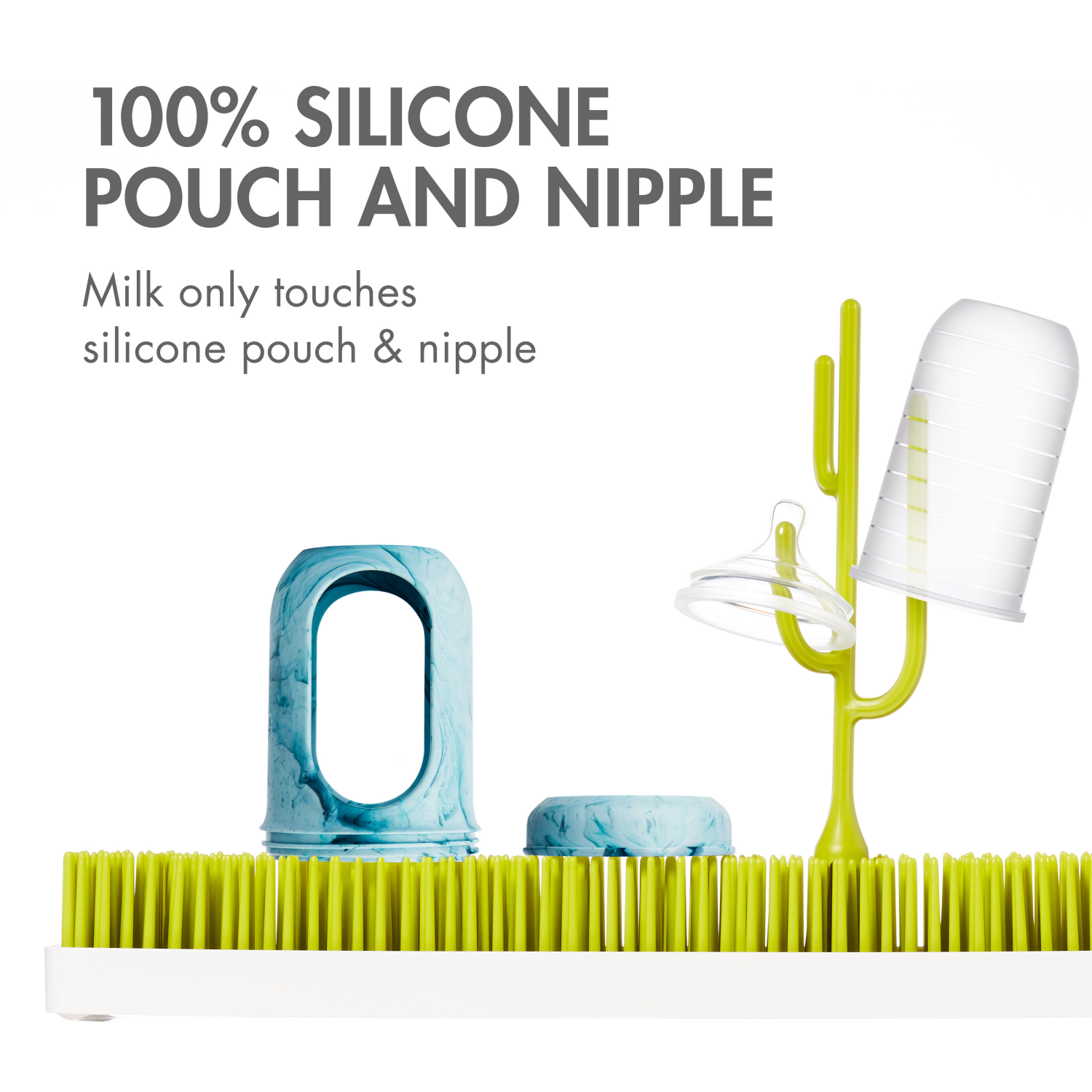 slide 5 of 8, Boon NURSH Reusable Silicone Baby Bottles with Collapsible Silicone Pouch Design - Everyday Baby Essentials - Stage 2 Medium Flow - Tie Dye, 3 ct; 8 oz