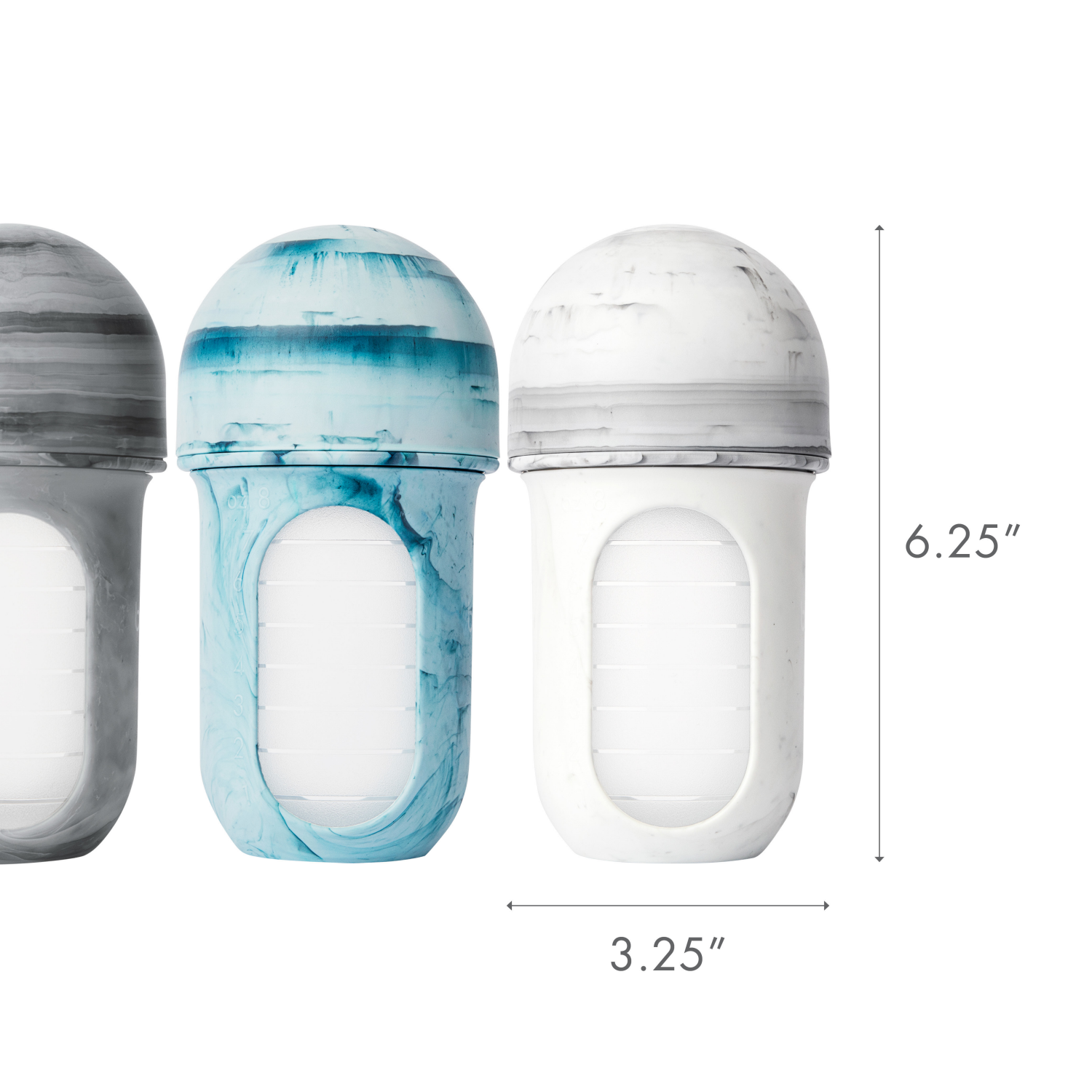 slide 6 of 8, Boon NURSH Reusable Silicone Baby Bottles with Collapsible Silicone Pouch Design - Everyday Baby Essentials - Stage 2 Medium Flow - Tie Dye, 3 ct; 8 oz