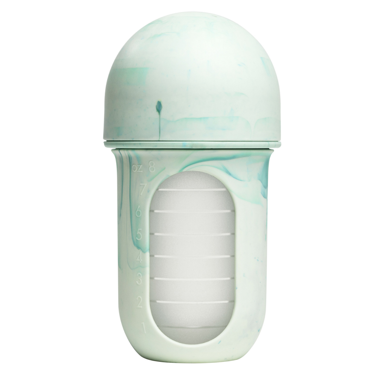 slide 2 of 8, Boon NURSH Reusable Baby Bottles with Platinum Food-Safe Silicone Stage 2 Medium Flow 8oz Mint Tie Dye, 8 oz