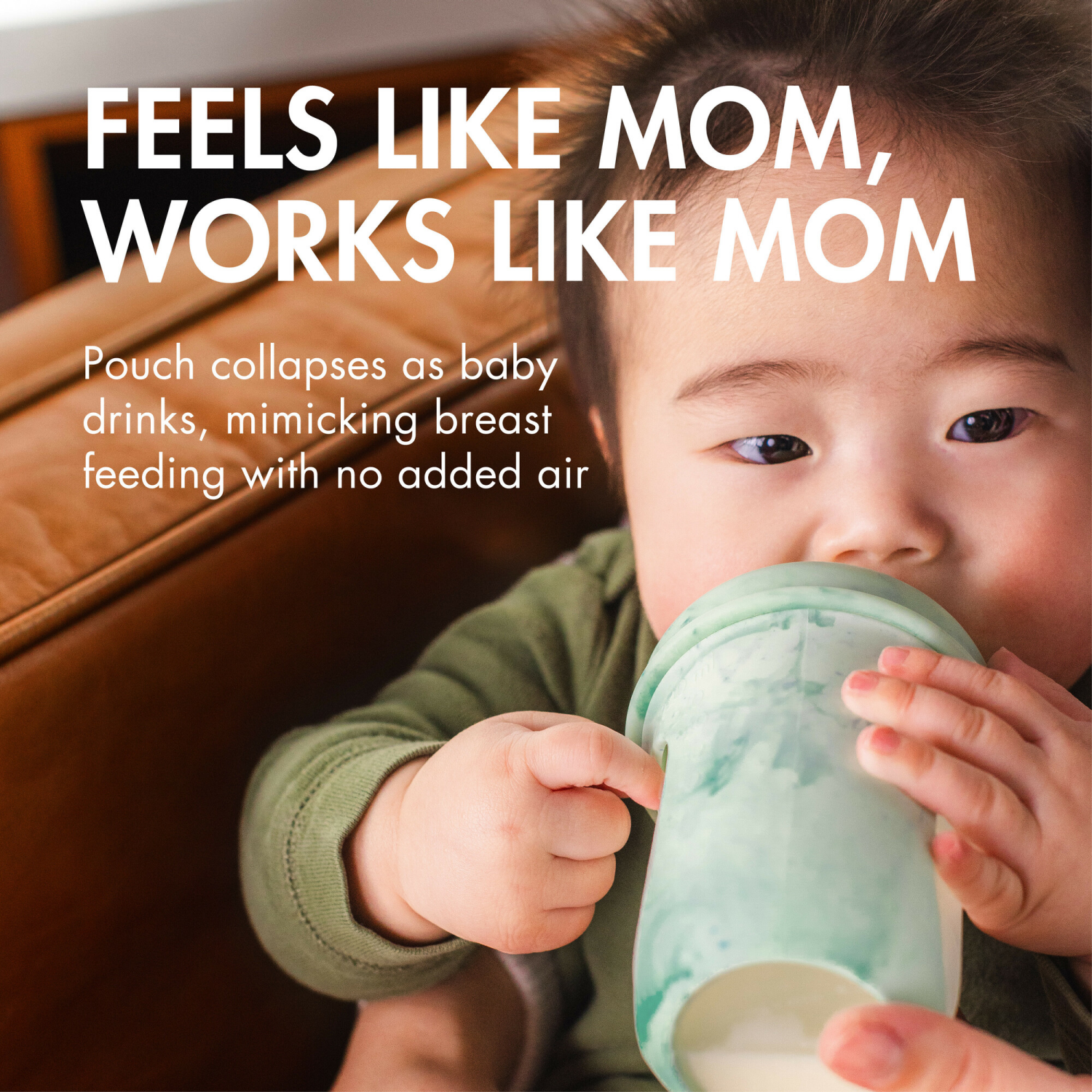 slide 5 of 8, Boon NURSH Reusable Baby Bottles with Platinum Food-Safe Silicone Stage 2 Medium Flow 8oz Mint Tie Dye, 8 oz