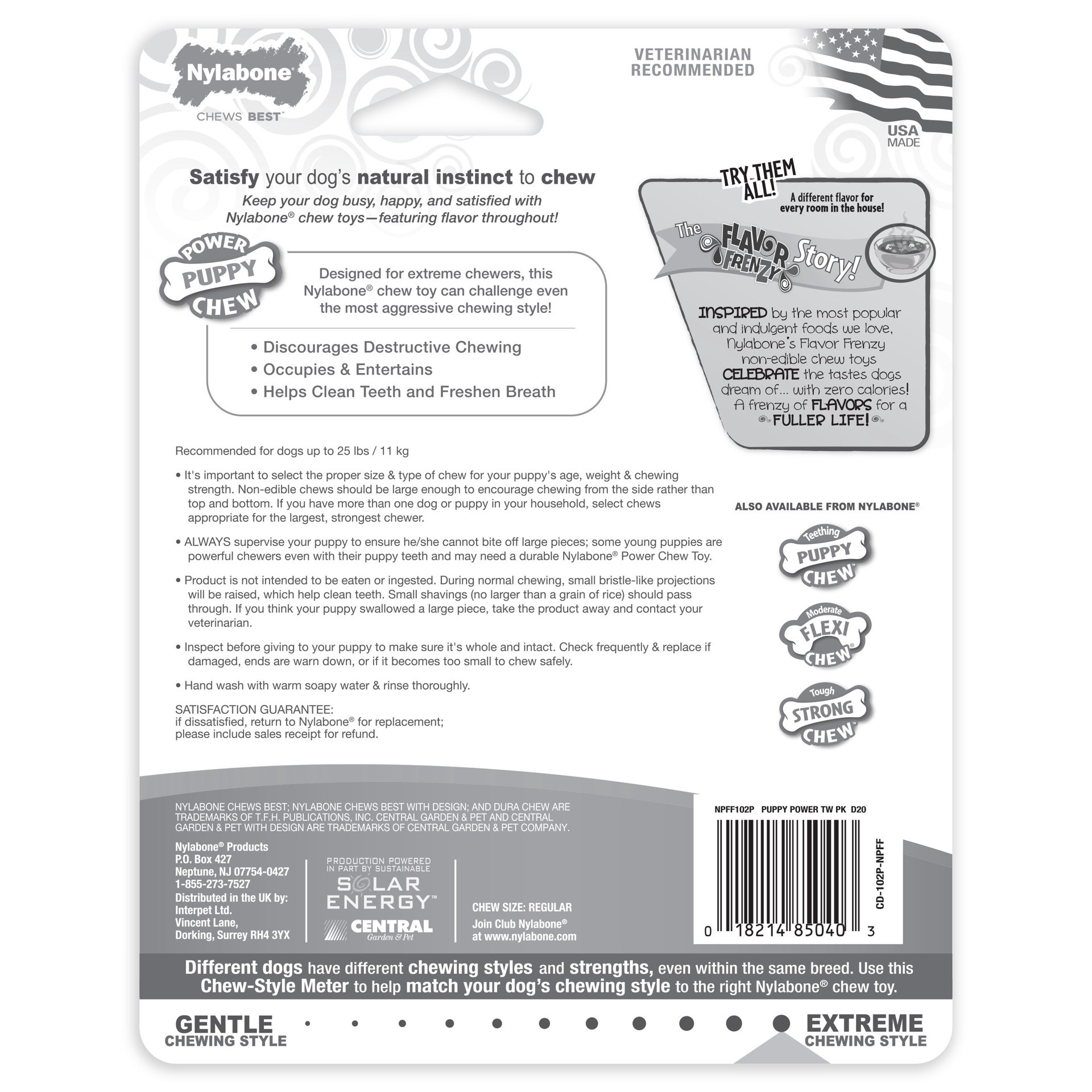 slide 5 of 10, Nylabone Tough Puppy Chew Bones Twin Pack Beef, Vegetable, & Bacon Small/Regular - Up to 25 Ibs.(2 Count), 2 ct