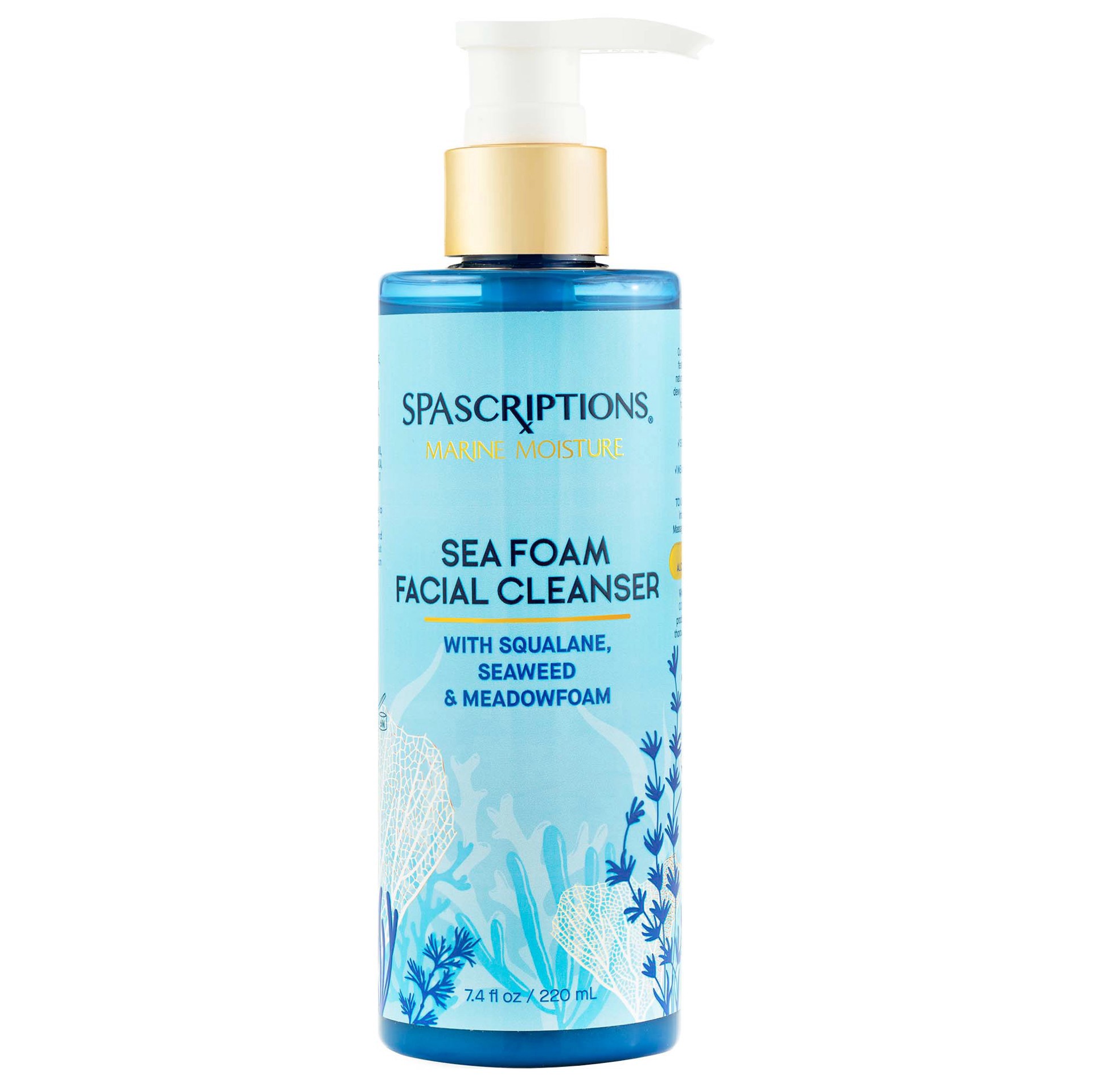 slide 1 of 1, SpaScriptions Marine Moisture Sea Foam Facial Cleanser, 7.4 oz