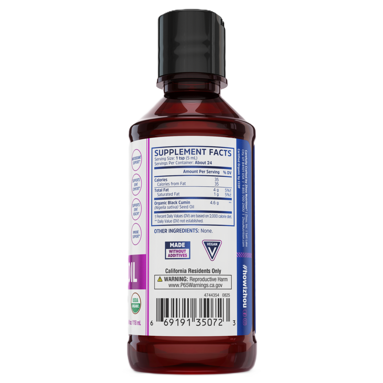 slide 2 of 4, Z ZHOU Zhou Organic Black Seed Oil 4OZ, 4 oz