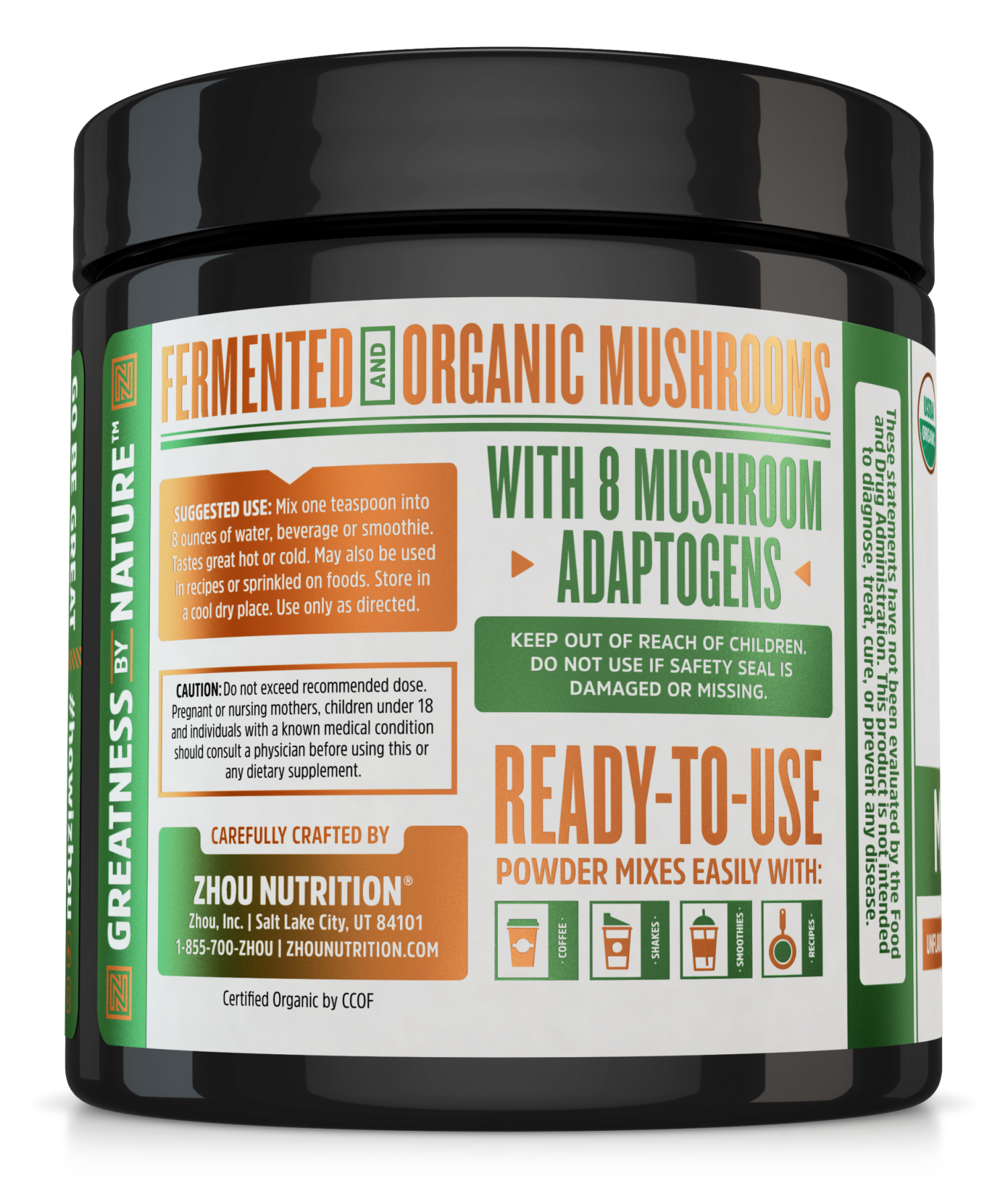 slide 3 of 3, Z Zhou Zhou Mushroom 8 Plex Pwd 2.14Oz, 2.14 oz