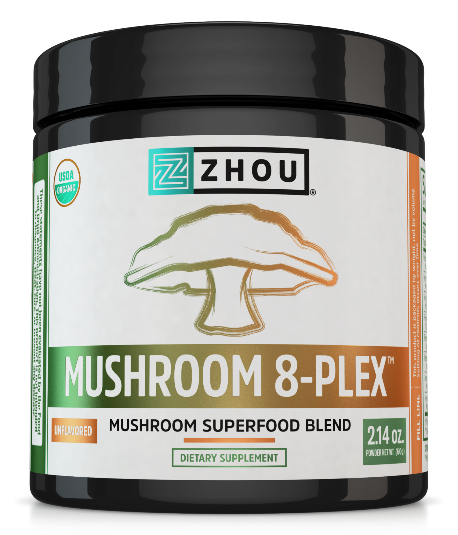slide 1 of 3, Z Zhou Zhou Mushroom 8 Plex Pwd 2.14Oz, 2.14 oz