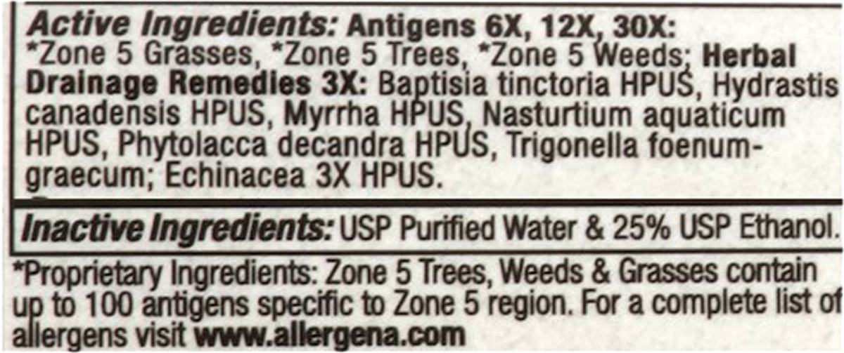 slide 2 of 7, Allergena Allergy Relief Zone 5, 1 oz