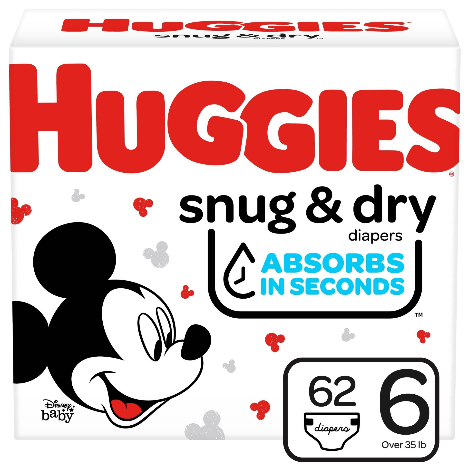 slide 1 of 5, Huggies Snug & Dry Diapers Super Pack - Size 6, 62 ct