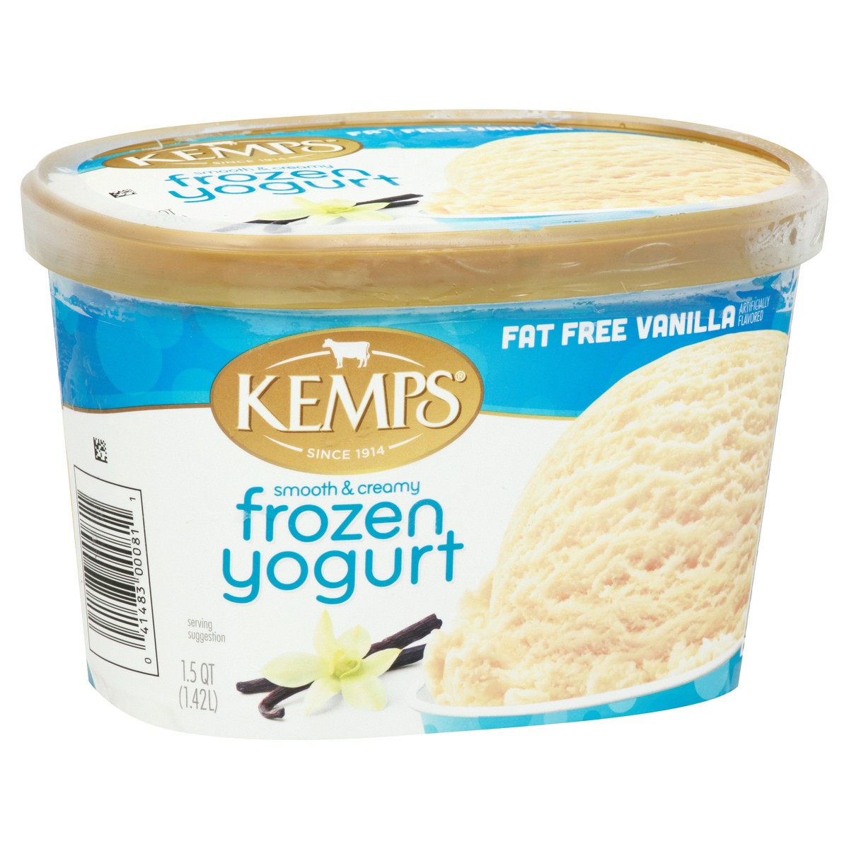 slide 2 of 9, Kemps Vanilla Frozen Yogurt Fat Free, 1.5 qt