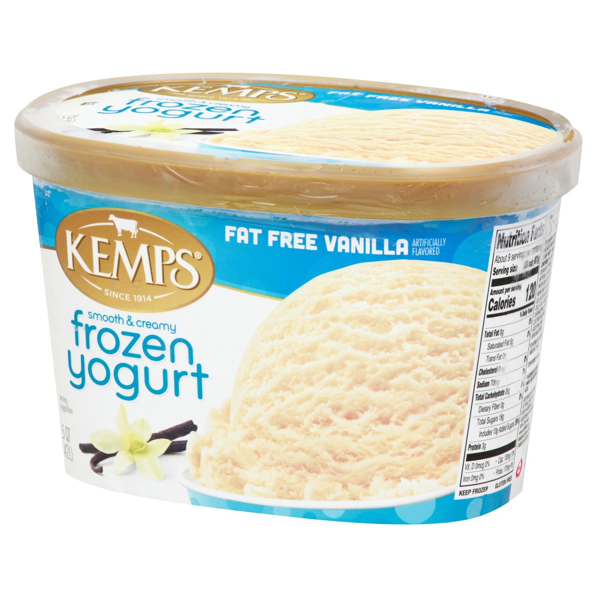 slide 3 of 9, Kemps Vanilla Frozen Yogurt Fat Free, 1.5 qt