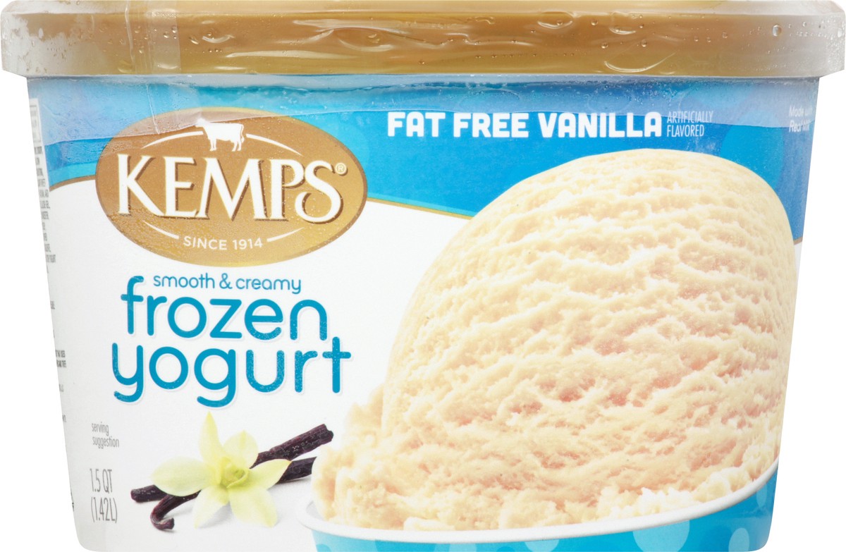 slide 5 of 9, Kemps Vanilla Frozen Yogurt Fat Free, 1.5 qt