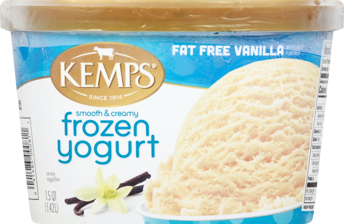 slide 6 of 9, Kemps Vanilla Frozen Yogurt Fat Free, 1.5 qt