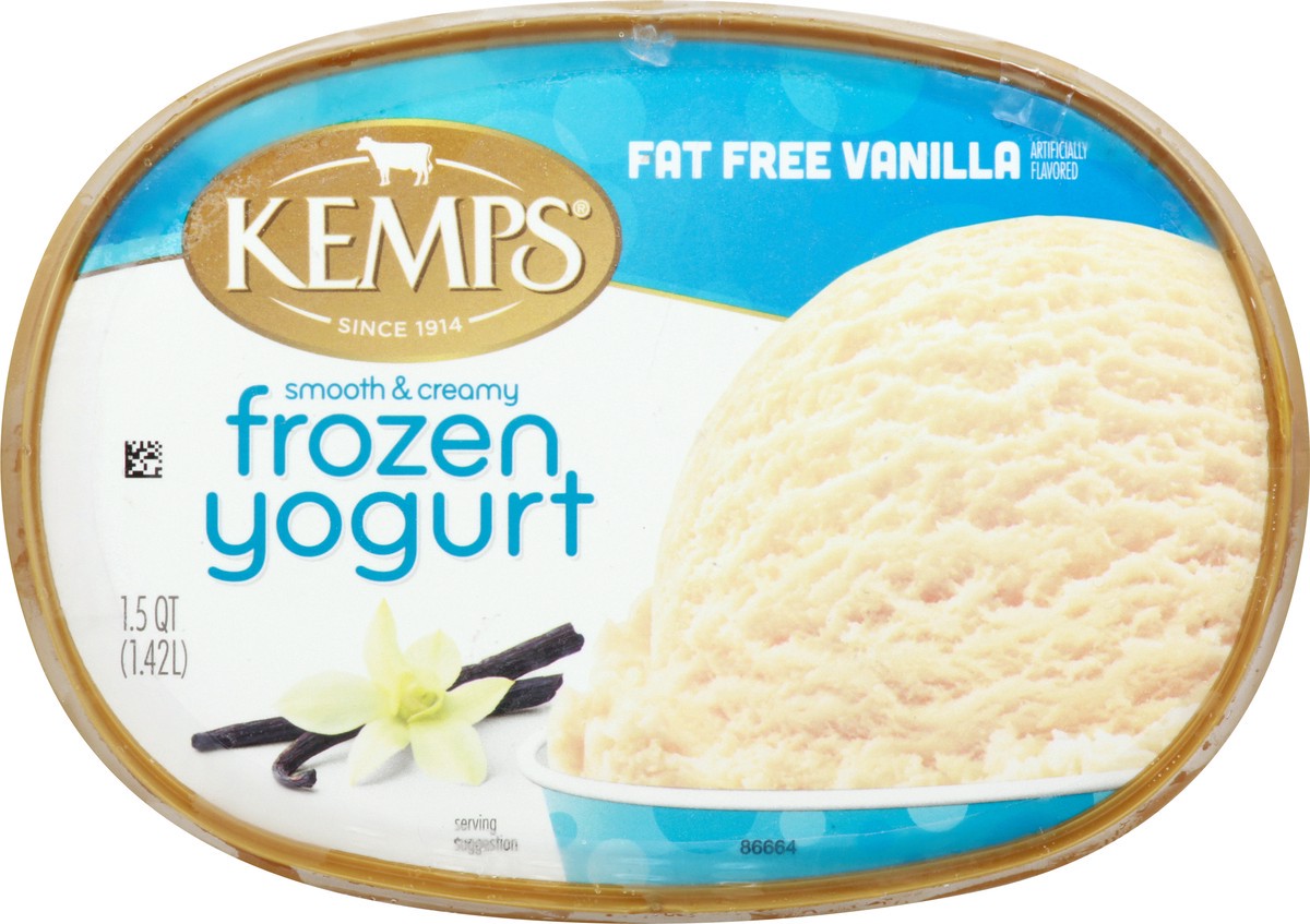 slide 9 of 9, Kemps Vanilla Frozen Yogurt Fat Free, 1.5 qt