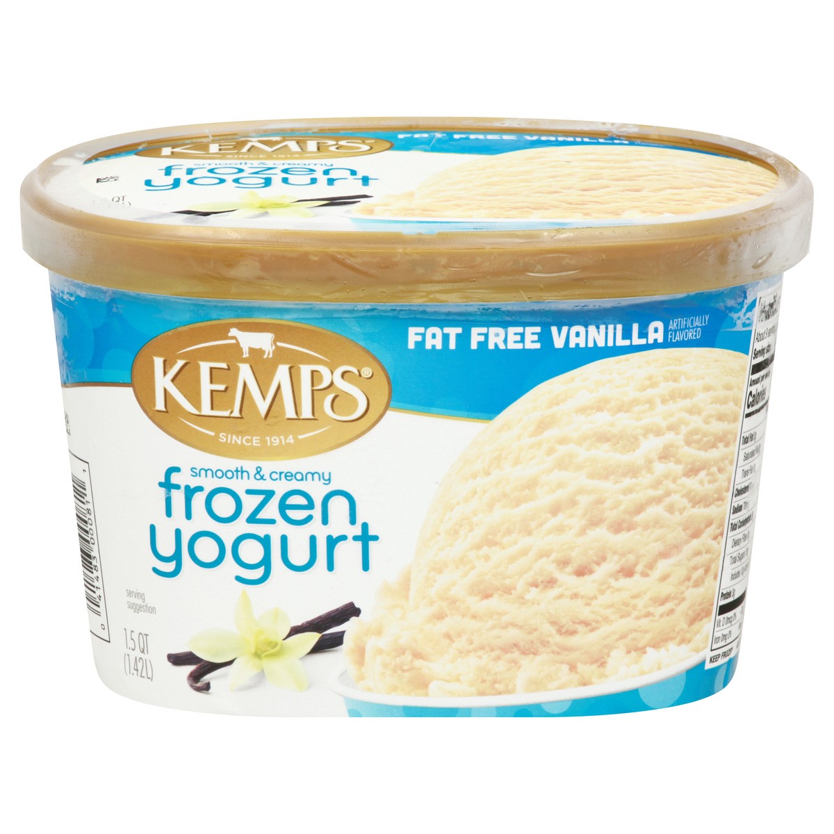 slide 1 of 9, Kemps Vanilla Frozen Yogurt Fat Free, 1.5 qt